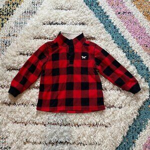 Carter's Red and Black Plaid Fleece Pullover, 24M